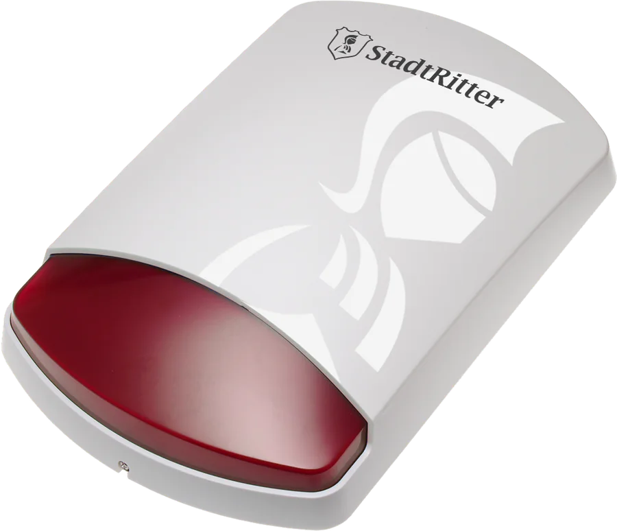 LUPUS Außensirene mit Logo Seitenansicht